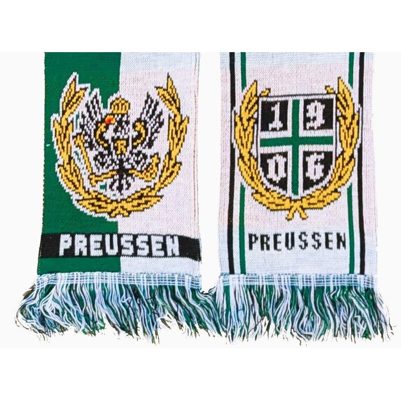 Generisch Prussia Scarf 2.0, skyline/tradition since 1906, (knitted scarf), blue,