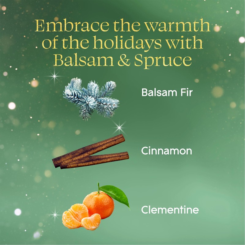 Glade 3-Wick Scented Candle Jar, Balsam & Spruce, Air Freshener