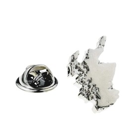 Rhodium Plated Scotland Outline Map Scottish Lapel Pin Badge X2AJTP867