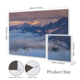 JBER 6 Pack Art Acoustic Panels, 72×48 Inches Soundproof Wall Panels, Large Self-Adhesive Wall Panels, Decorative Sound Absorbing Panels, Sound Panels for Recording Studio (The Caucasus Mountains)