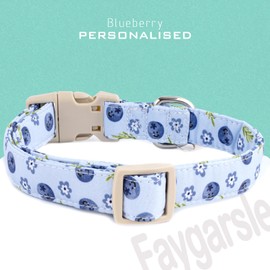 Faygarsle Blueberry Pattern Dog Collar for for Summer Small Medium Large Dogs Light Blue XS