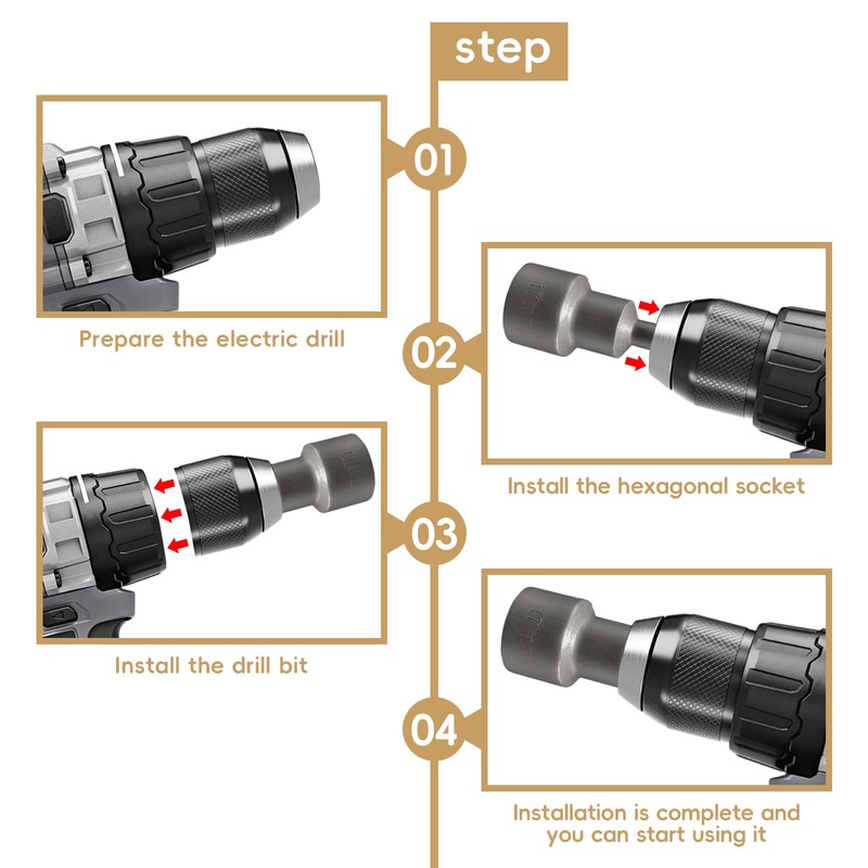 Xpieoyrm Set of 12 Magnets Hexagonal Socket, 6-19 mm Socket