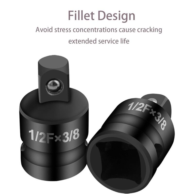 2 PCS 1/2 to 3/8 Socket Adapter, 3/8 to 1/2