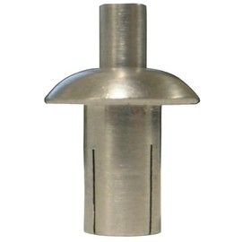 38-208-24-16 ALUMINUM DRIVE RIVET - 1/4" DIAMETER X .703-.796 GRIP RANGE, BRAZIER HEAD, PLAIN FINISH (10)
