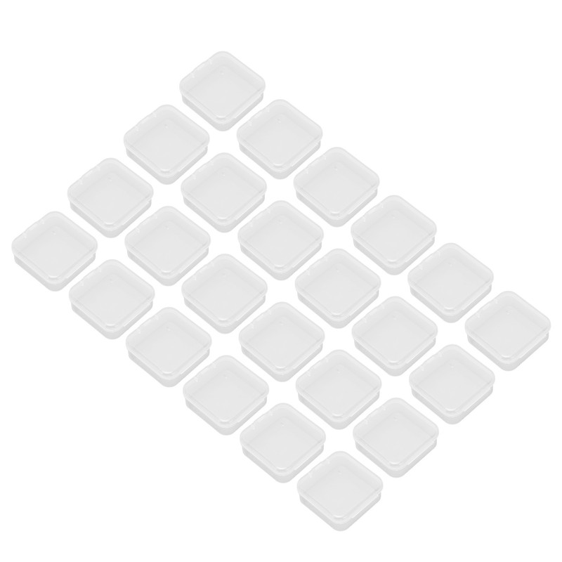 24pcs Mini Clear Jewelry Box Transparent Portable Small Plastic Storage