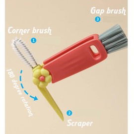 3PCS Multifunctional 3 in 1 Cup Lid Cleaning Brush, Crevice Cup Tumbler Lid Cleaner Brush Kit, Water Bottle Home Kitchen Cleaning Tools 2024 New Crevice Brush for Bottle Gap Tight Spaces Cup
