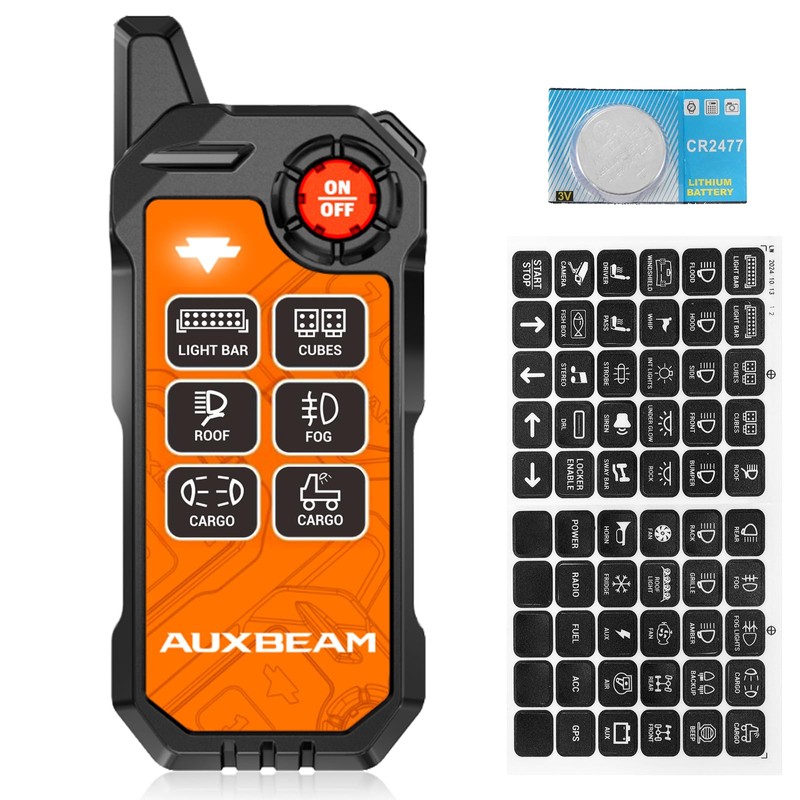 Auxbeam Wireless Remote Control for 6 Gang Switch Panel 433MHz