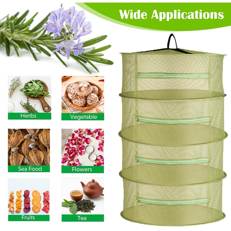 Drying Net Mesh Herb Dryer for Herbs, 4-Layer Herb Drying