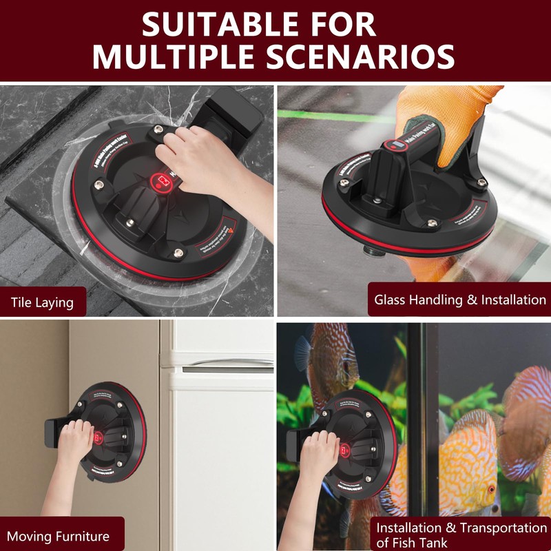 MENGBEI 8" Electric Heavy Duty Suction Cups for Glass -