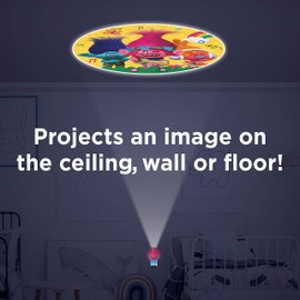 Projectables Trolls World Tour LED Night Light, Plug-in, Dusk to Dawn, UL-Listed, Image of Poppy, Branch and DJ Suki on Ceiling, Ideal for Bedroom, Bathroom, Nursery, 42030