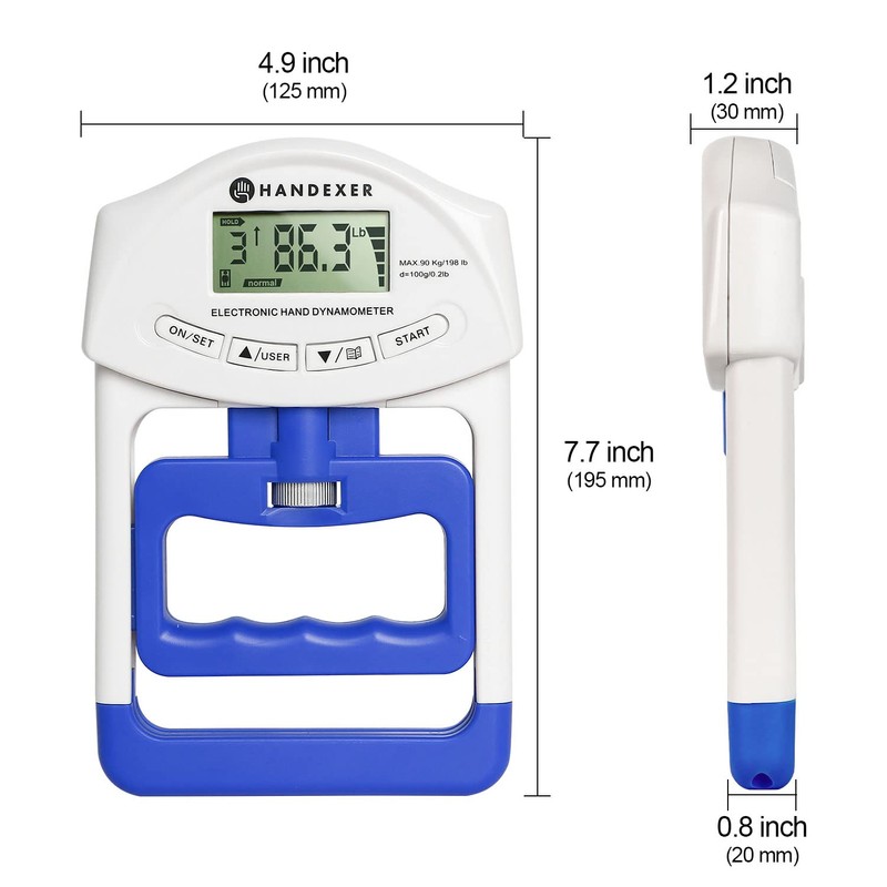 Grip Strength Tester - Hand Grip Dynamometer - Handheld Digital