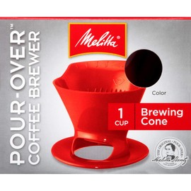 Melitta Single Cup Pour-Over Cone Coffee Brewer, Red (Pack of 8)