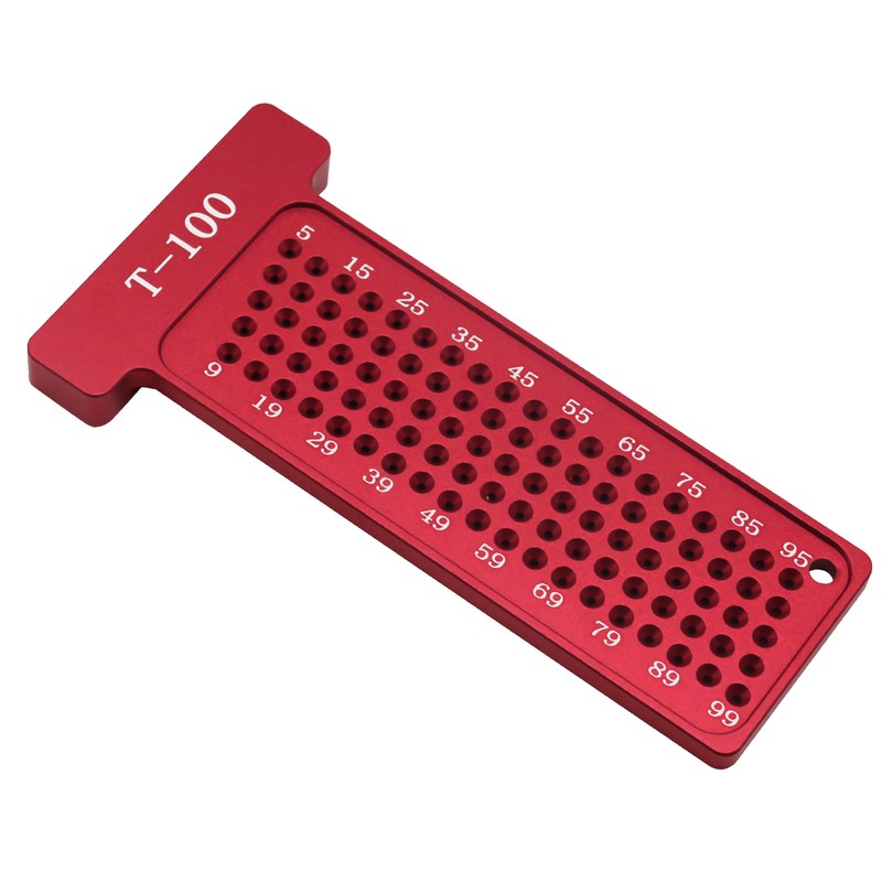 Hole Positioning Ruler Aluminum Alloy 100mm Metric Scale T Ruler
