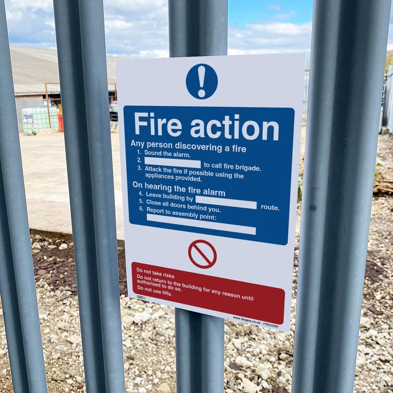Fire Action Plan Sign - A5 1mm Rigid Plastic Sign