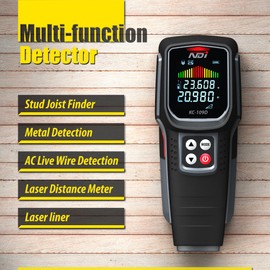 NDI 5 in 1 Multi Function Stud Finder Wall Scanner with Laser Distance Meter Metal Framing Tool Joist Pipe Finder and Live Wire Detection
