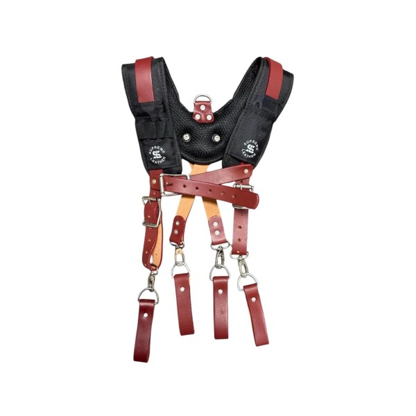 Supreme Leather Padded Tool Belt Suspenders Adjustable Work Suspenders with