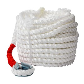 3/4" x100' Anchor Rope, Polypropylene Docking Dockline Boat/Sailboat/Mooring/Pull Lines with Thimble, 12592LB Breaking Strain