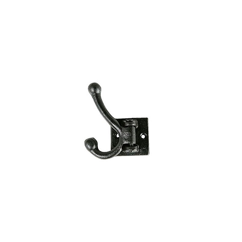 Dulton Iron Parts Double Swing Wall Hook, Antique Black, Height