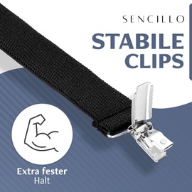 Sencillo Women's Braces with Gentle Clips Y Shape, black