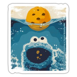 Spreadshirt Sesame Street Cookie Monster Like Shark Sticker, 10 x 10 cm, White Matte