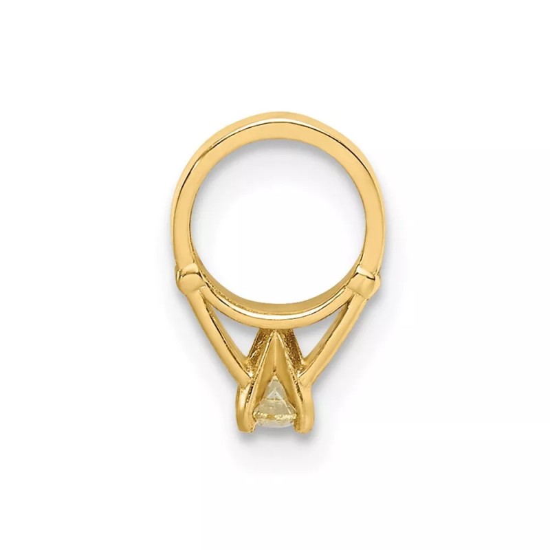Unbranded 14K Yellow Gold 3D Ring with Yellow CZ Charm