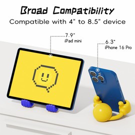 EnerCharge Smiley Cell Phone Holder-2 Pcs, 360°Adjustable Cell Phone Supports，Bright Colors Desktop Portable Cellphone Stand, Stable and Sturdy