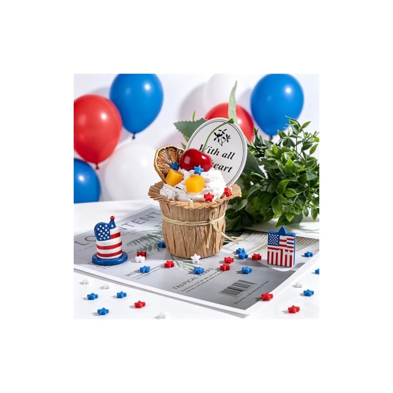 Red White and Blue Sprinkles, 11.3oz/320g Edible Patriotic Sprinkles Mixed