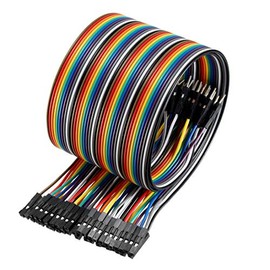 sourcing map Male to Female Jumper Wire Flat Cable Breadboard 40P 2.54 mm Spacing, 50 cm Long
