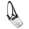 Dog Chrome Metal Muzzles Wire Basket Adjustable Leather Straps German