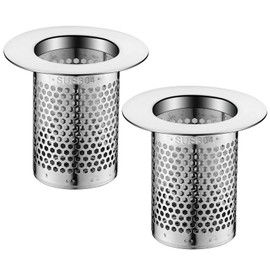 Hyakoz Drain Strainer Set of 2 5 cm Strainer Drain Strainer Stainless Steel Rustproof Strainer Shower Drain Hair Drain Strainer Sink Strainer for Kitchen Bathroom Balcony Floor Drain