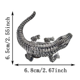 Beyoo Decorative Crocodile Shape Knob Door Handle Cabinet Drawer Cupboard Pull Dresser Single Hole Knobs Handles for Kitchen Furniture Cabinet Wardrobe Cupboard (6), Silver