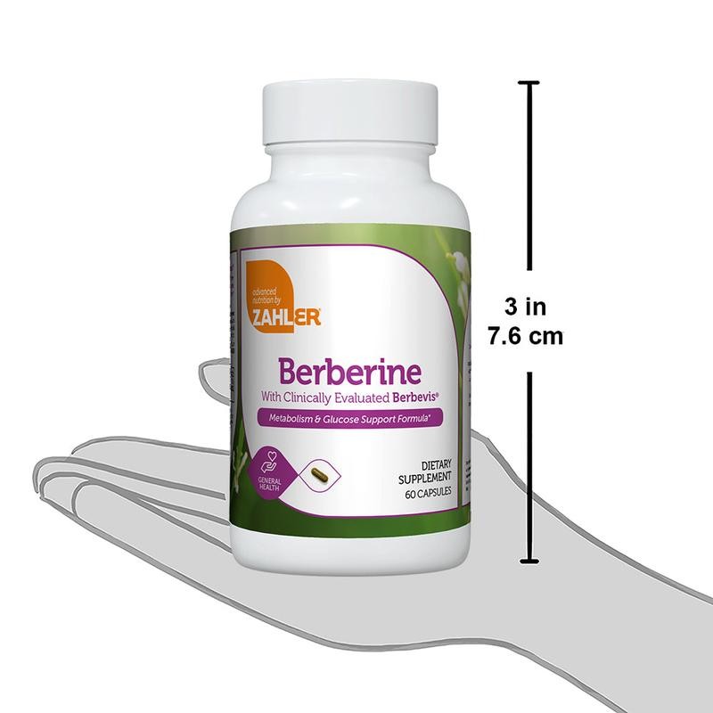 Zahler Berberine with Clinically Evaluated Berbevis, Metabolism and Glucos Support