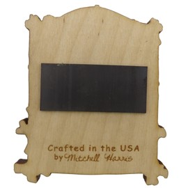 Wooden Laser Cut Colorado Bear Magnet with Painted Background, State Themed Rustic Souvenirs and Collectible Accessories for Refrigerator, Lockers, and Whiteboards, 3.25 Inches