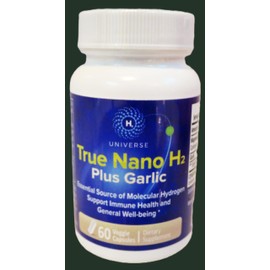 True Nano H2 with Garlic by H2 Universe | Molecular Hydrogen with Active Hydrogen Nanobubbles, Boosts Energy, Powerful Antioxidant| 60 Capsules