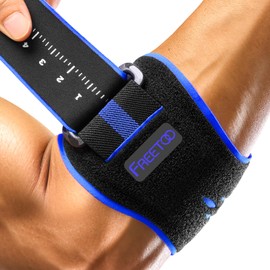 FREETOO Lightweight Elbow Brace Tennis Elbow Bandage, Elbow Bandages Men and Women for Strength Sports in the Gym, Tennis Elbow Cuff for Right and Left, Golfer's Elbow, Epicondylitis, Black/Blue