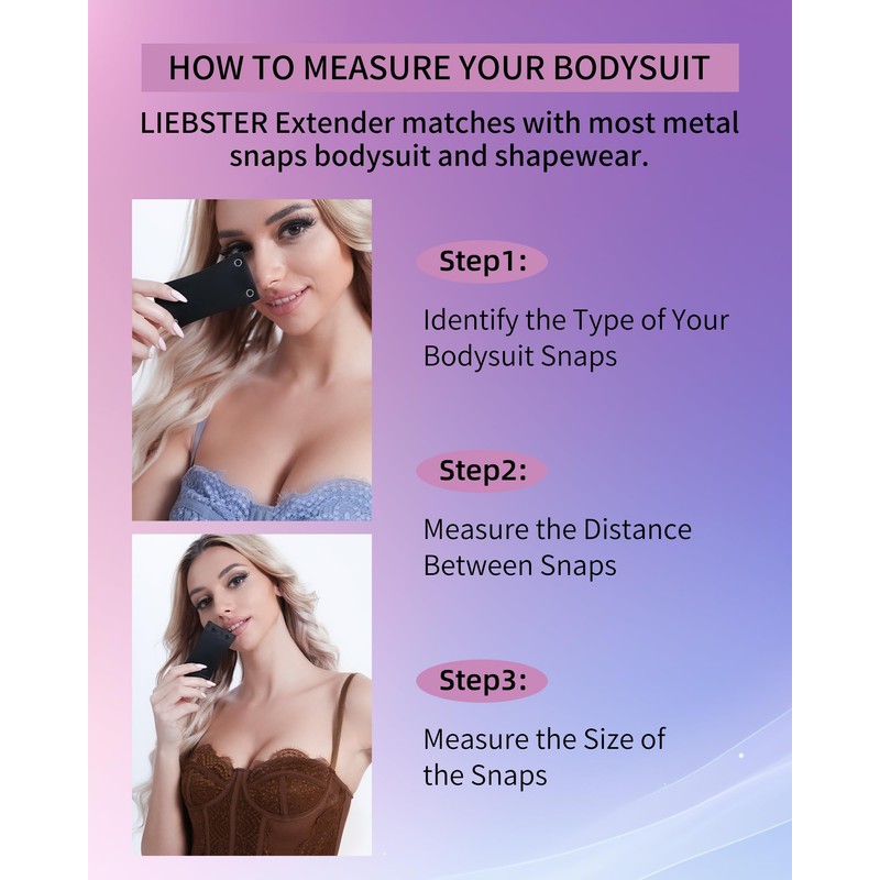 Liebster Women's Bodysuit Extender H-shaped - Premium Metal Snap, Adjustable