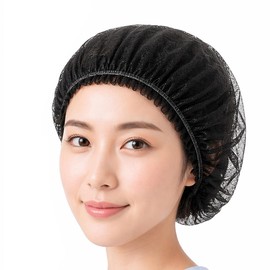 KOVIDSUN Disposable Non-Woven Hair Caps, One Size Fits Most, Unisex, Breathable, Hygienic, Black, Pack of 100