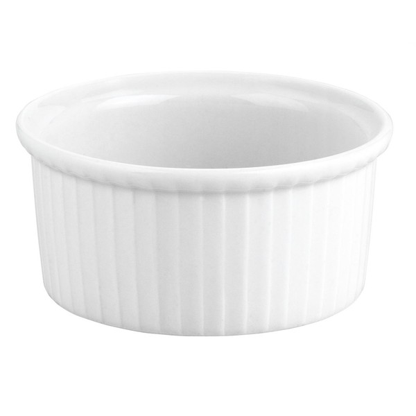 Pillivuyt Porcelain 4-Cup, 5-3/4-Inch Deep Classic Pleated Souffle Dish