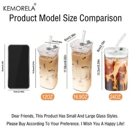 1/2/4/6 Counts Drinking Cup, High Borosilicate Thin Glass Rectangular Heat-resistant Glass Mug with Lid and Straw, Versatile for Hot Or Cold Beverages, Drinkware:_Clear_4 Counts