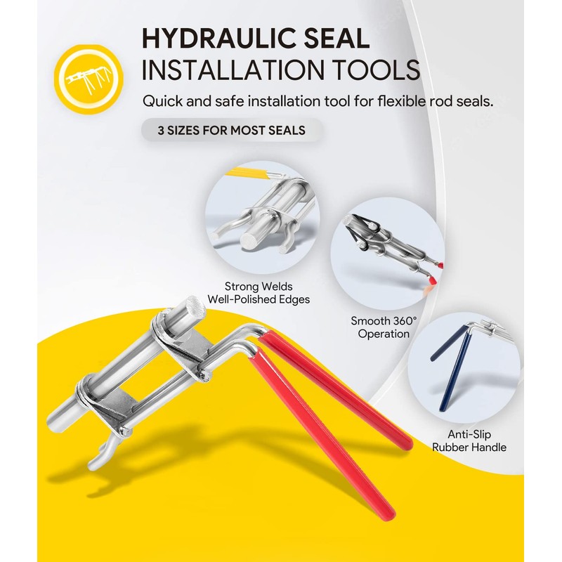 3 Pack Hydraulic Seal Installation Tools & 1266 Adjustable Gland