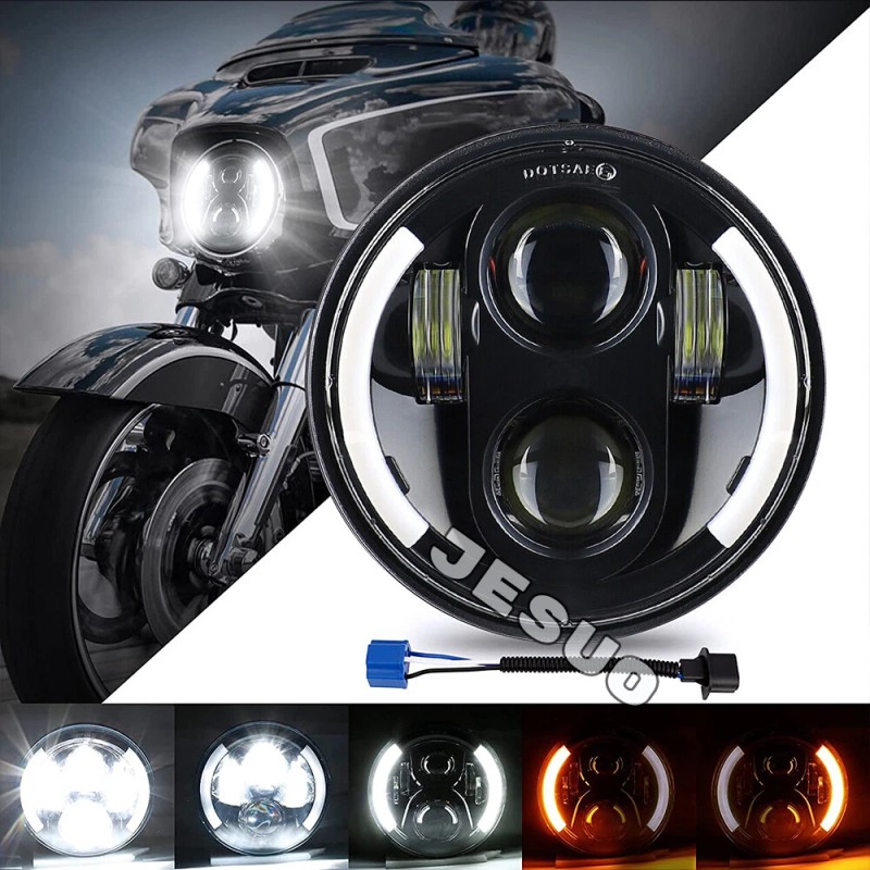 JESUO 4PCS DOT 5 3/4" 5.75 LED Headlights HI/LO DRL
