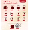 Morily Solid Dark Red Press on Toenails for Women, 24