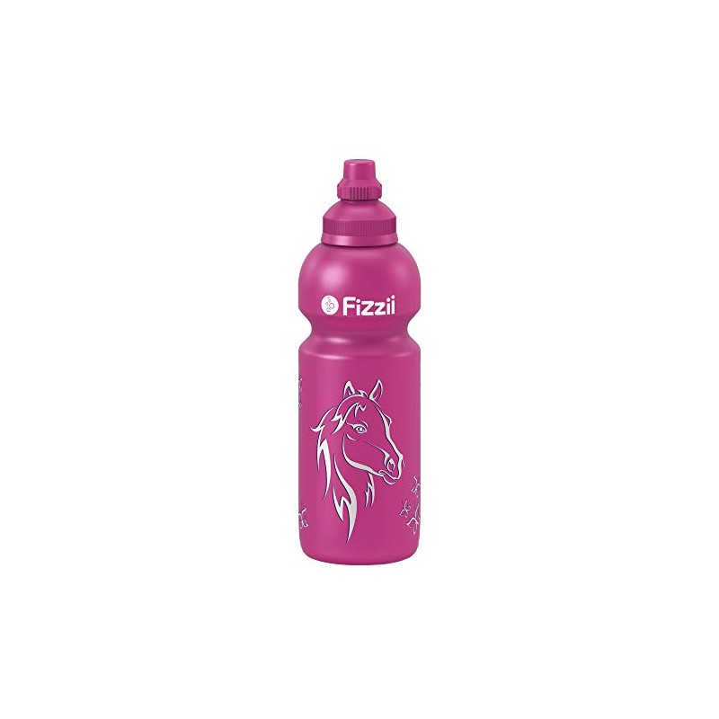 Fizzii 600ml Horse Plastic Drinking Bottle Leakproof in Fizzy Toxic