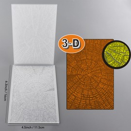 3D Texture Fades Embossing Folder,Tree Rings Plastic Embossing Folders Template for for Card Making Scrapbooking and Other Paper Crafts,Scrapbooking Paper Craft Album Stamps DIY Decor