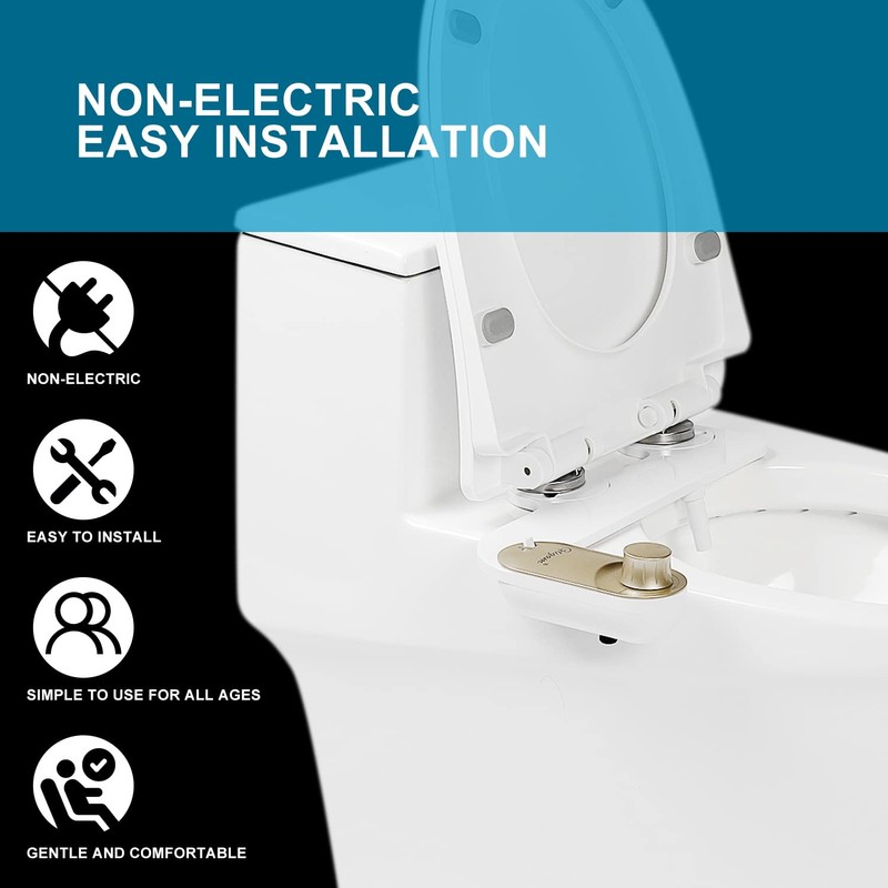 Bidet, Bidet Attachment for Toilet,GLIGAM Non-Electric Fresh Water Bidet Sprayer