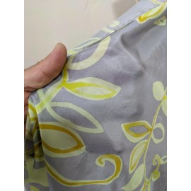 Unbranded Green Border Printed 100% Silk habbati Fabric 45” wide. Sold By Yard