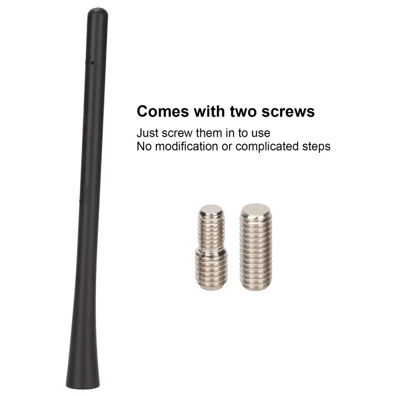 Motorcycle Short Antenna Mast 6 3/4in Long Screw in Rubber