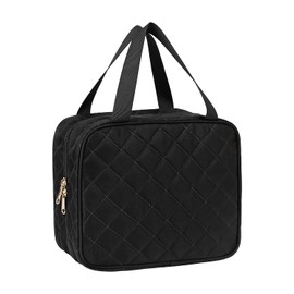 Travel Makeup Bag Hanging Toiletry Bag for Women Men TSA Approved Clear Bag Toiletries Waterproof Cosmetic Bag Toiletry Bag Travel Toiletry Organizer for Bathroom Shower, Black Diamond Grid