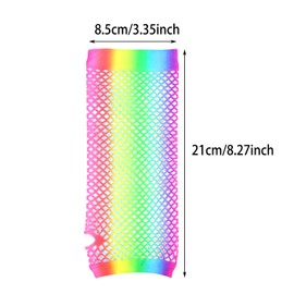 PENTA ANGEL 2 Pairs Neon Wrist Stretch Fingerless Fishnet Mesh Gloves…