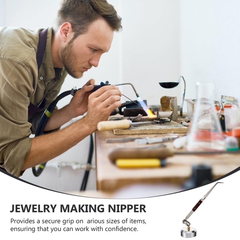 Rebound Clip Tweezers Set with 360-Degree Adjustable Hold for Jewelry